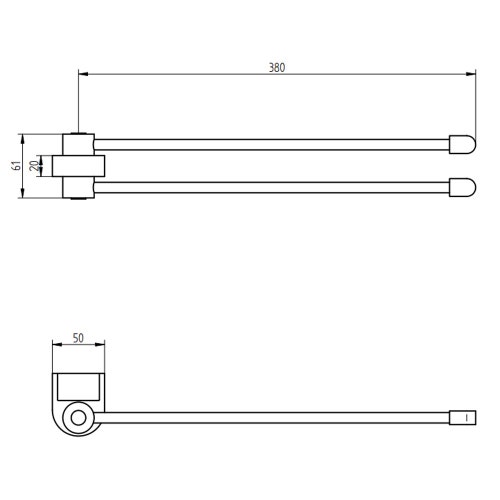Immagine di Bellosta BABY S portasalviette a snodo, finitura cromo 01-7061
