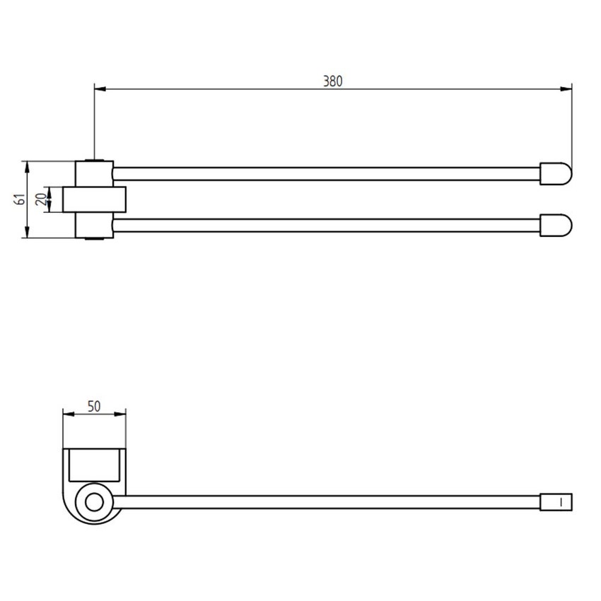 Immagine di Bellosta BABY S portasalviette a snodo, finitura cromo 01-7061