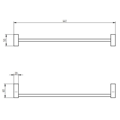 Immagine di Bellosta BABY S portasalviette da 45 cm, finitura nickel spazzolato 35-7062/45