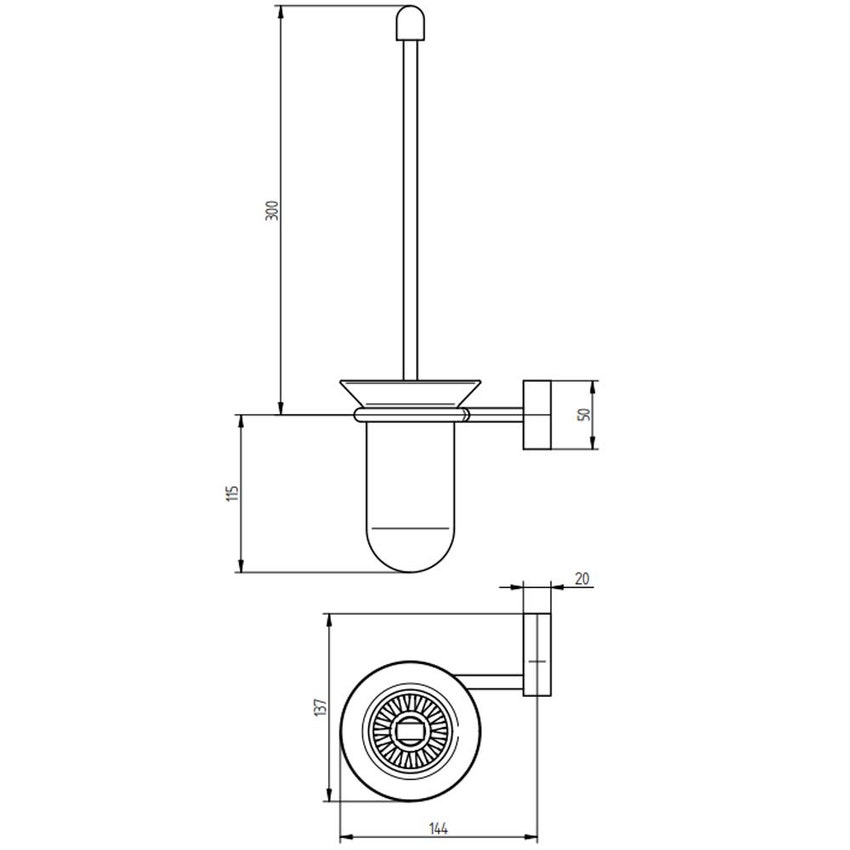 Immagine di Bellosta BABY S portascopino da parete, finitura cromo 01-7065
