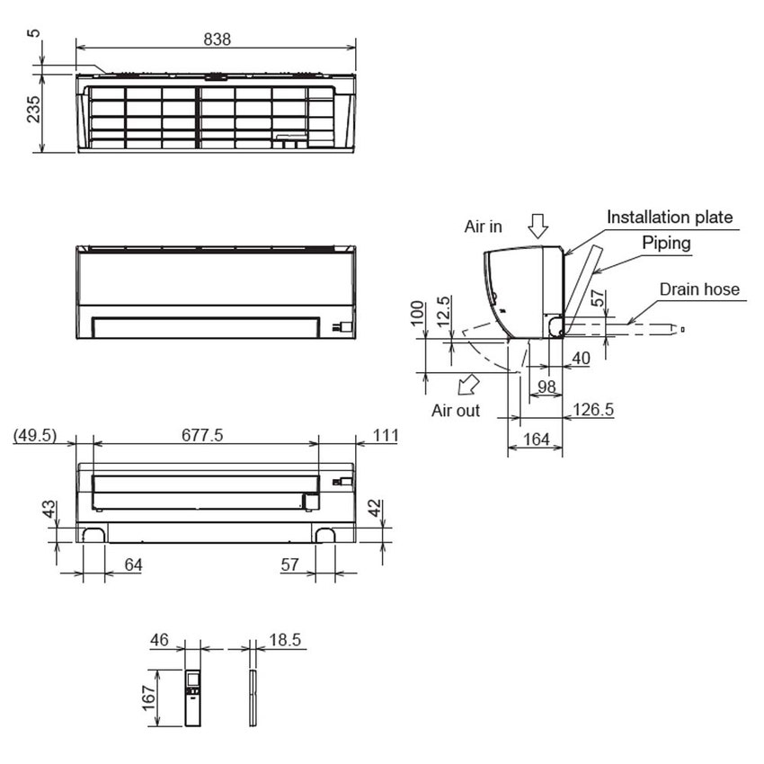 Immagine di Mitsubishi MSZ-BT R32 Climatizzatore a parete esa split inverter Wi-Fi bianco | unità esterna 12.2 kW unità interne 7000+7000+7000+7000+9000+12000 BTU MXZ-6F122VF+MSZ-BT[20|20|20|20|25|35]VGK