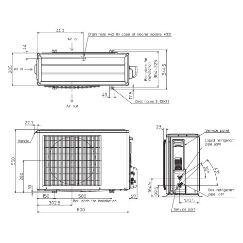 Immagine di Mitsubishi SEZ-M Canalizzabile compatta Climatizzatore canalizzabile monosplit inverter | unità esterna 2.5 kW unità interna 9000 BTU SUZ-M25VA+SEZ-M25DA2