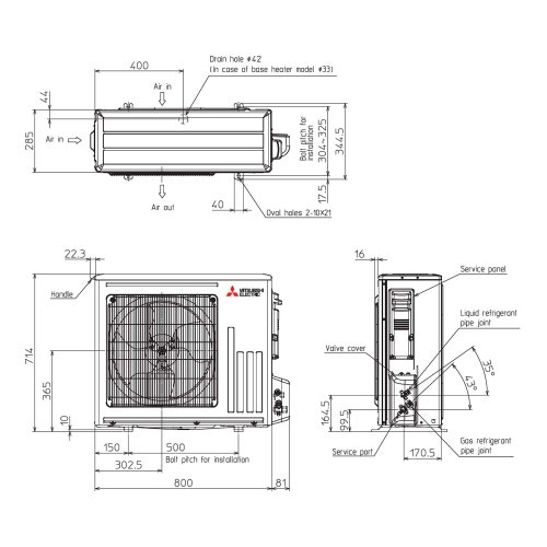 Immagine di Mitsubishi MFZ-KT Console Climatizzatore a pavimento monosplit inverter Wi-Fi | unità esterna 5 kW unità interna 18000 BTU SUZ-M50VA+MFZ-KT50VGK