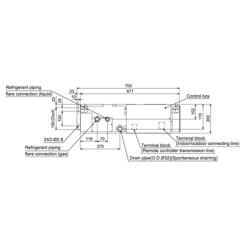 Immagine di Mitsubishi SEZ-M Canalizzabile compatta R32 Climatizzatore canalizzabile dual split inverter | unità esterna 7.2 kW unità interne 9000+9000 BTU MXZ-4F72VF+SEZ-M[25|25]DA2