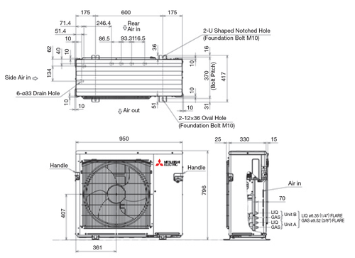 Immagine di Mitsubishi MSZ-EF Kirigamine Zen R32 Climatizzatore a parete dual split inverter Wi-Fi nero | unità esterna VFHZ 5.3 kW unità interne 7000+18000 BTU MXZ-2F53VFHZ+MSZ-EF[22|50]VGKB