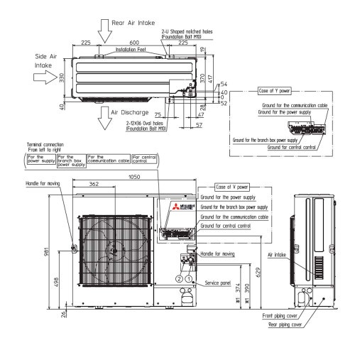 Immagine di Mitsubishi SMALL Y COMPACT Unità esterna multisplit 14 kW PUMY-SP125VKM2