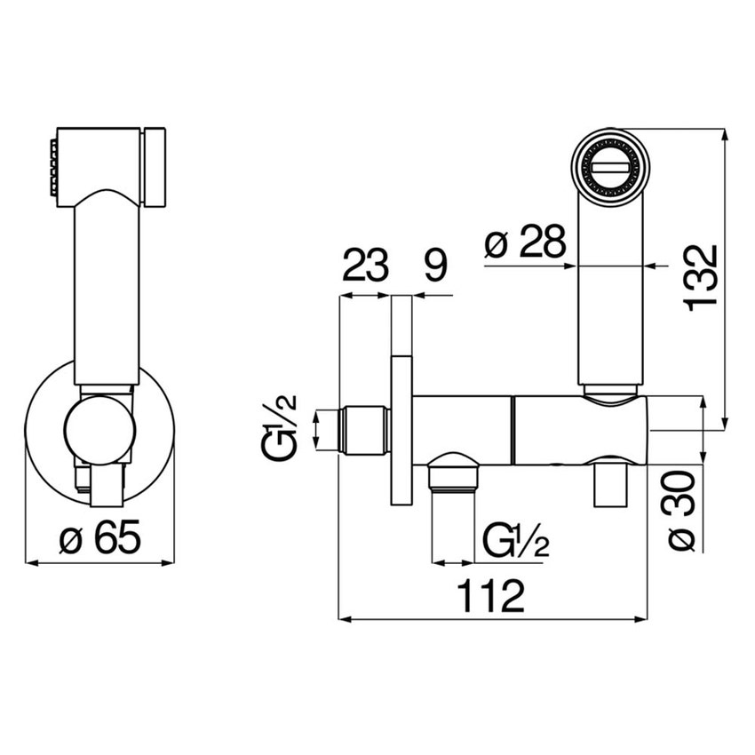 Immagine di Nobili Idroscopino monogetto con presa acqua ø 1/2”, con flessibile 100 cm, finitura cromo AV00601CR
