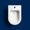 Immagine di Hatria FUTURA bidet a terra, monoforo filo muro, colore bianco finitura lucido 00Y9B701
