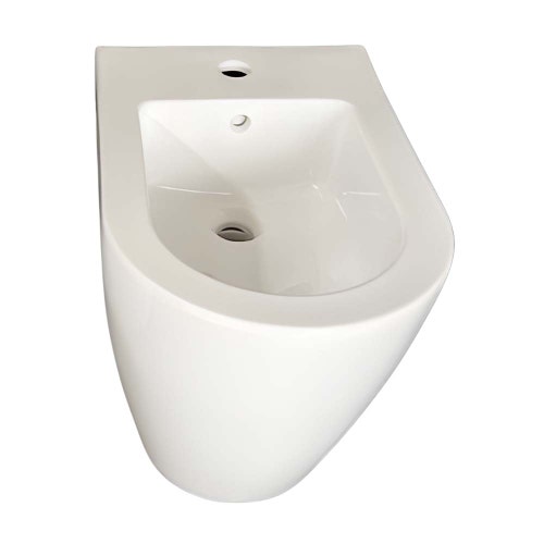 Immagine di Hatria FUTURA bidet a terra, monoforo filo muro, colore bianco finitura lucido 00Y9B701