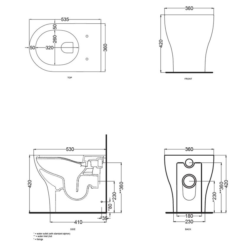 Immagine di Cielo ENJOY PRO vaso a terra, rimless 2.0.1, scarico parete trasformabile a terra con curva tecnica, colore bianco finitura lucido EJVAKP