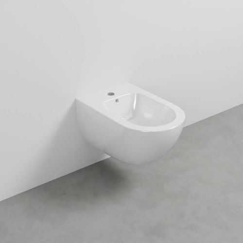 Immagine di Cielo ENJOY PRO bidet sospeso, monoforo, con troppopieno, completo di fissaggio, colore bianco finitura lucido EJBSP