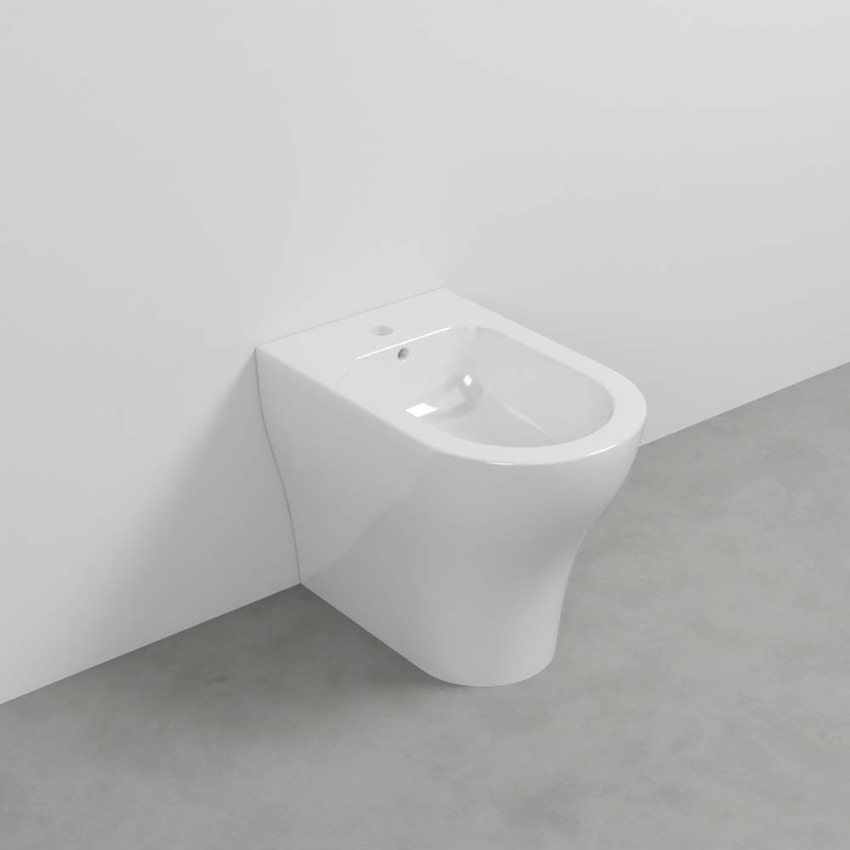 Immagine di Cielo ENJOY PRO bidet a terra, monoforo, con troppopieno, completo di fissaggio, colore bianco finitura lucido EJBIP