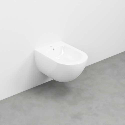 Immagine di Cielo ENJOY MINI bidet sospeso, monoforo, con troppopieno, completo di fissaggio, colore bianco finitura lucido EJBSR