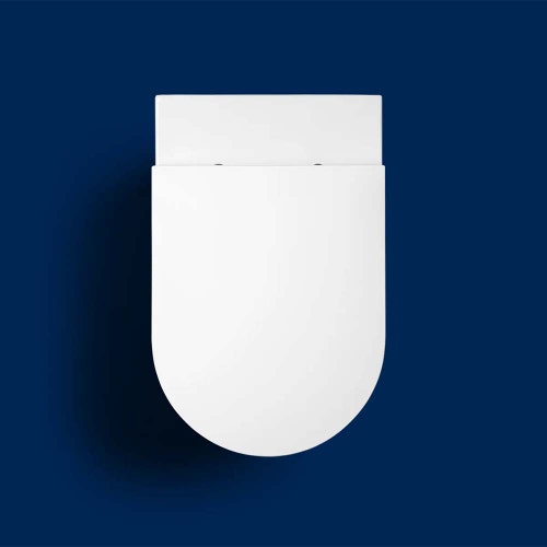 Immagine di Hatria CENTRICA set sanitari sospesi, vaso Pure Vortex, senza brida con sedile a discesa rallentata e bidet monoforo, colore bianco finitura opaco A0Y9DE25+00Y9D525+A0Y9DB25