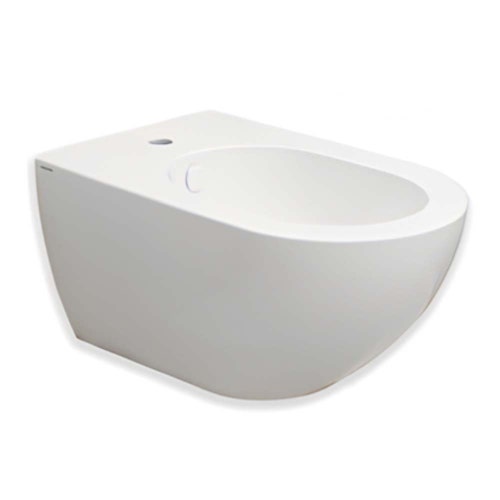 Immagine di Hatria CENTRICA set sanitari sospesi, vaso Pure Vortex, senza brida con sedile a discesa rallentata e bidet monoforo, colore bianco finitura opaco A0Y9DE25+00Y9D525+A0Y9DB25