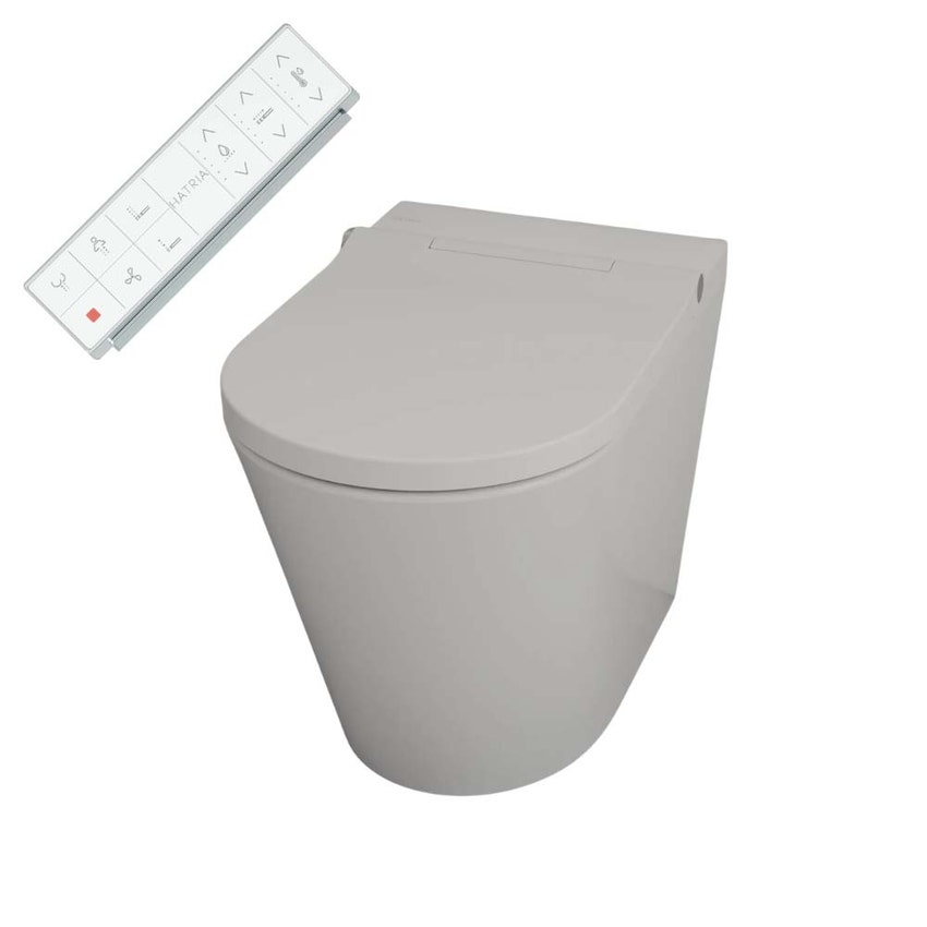 Immagine di Hatria H-SMART vaso a terra con lavaggio automatizzato, con sedile riscaldato, colore bianco finitura lucido 00Y9D401