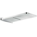 Immagine di Nobili SHOWER soffione doccia rettangolare a parete, 59.3 x 27 cm. in acciaio inox, 2 vie, finitura cromo AD139/130CR
