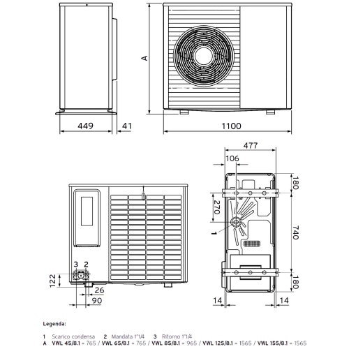 Immagine di Vaillant Kit aroTHERM PLUS 8.1 Pompa di calore aria/acqua monoblocco monofase, 4 kW, 230V + Interfaccia 8000051023