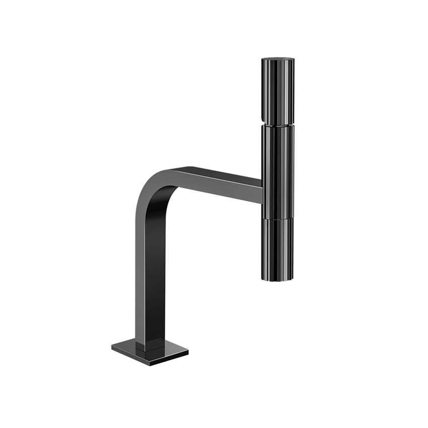 Immagine di Gessi INCASTRI miscelatore lavabo H.31,1 cm, senza scarico, con flessibili, finitura Black Metal PVD 75202#706