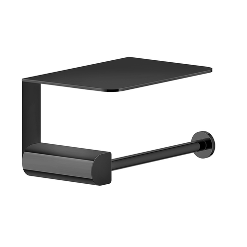 Immagine di Gessi ACCESSORIES porta rotolo a parete con coperchio, finitura Black Metal PVD 59449#706