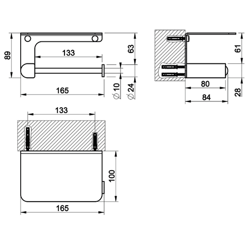 Immagine di Gessi ACCESSORIES porta rotolo a parete con coperchio, finitura cromo 59449#031