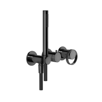 Immagine di Gessi ANELLO miscelatore doccia, a parete, 2 uscite, senza corpo incasso, finitura Black Metal PVD 63345#706