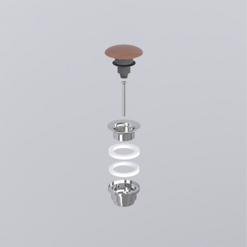 Immagine di Cielo Piletta universale click clack finitura cromo, con coperchio in ceramica colore ninfea finitura lucido PIL01NI