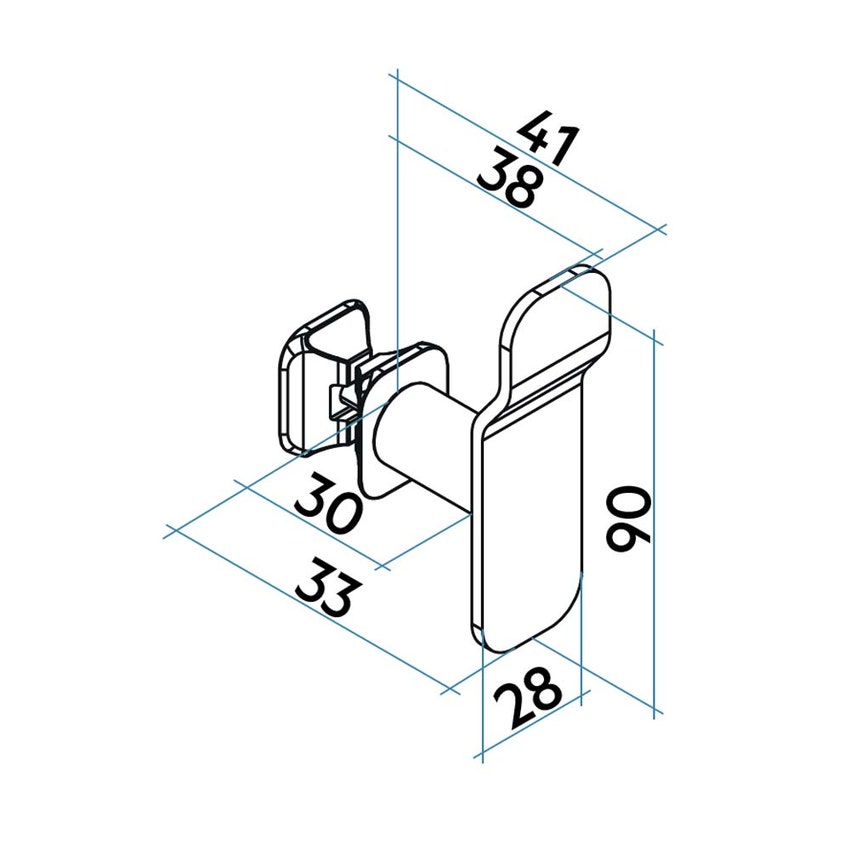 Immagine di Irsap WAVE appendino con aggancio universale ONE FIX, colore bianco standard finitura lucido Cod.01 CUPES90IRE01