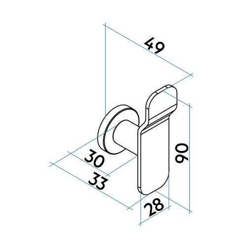 Immagine di Irsap WAVE appendino con aggancio MAGNETICO, colore bianco standard finitura lucido Cod.01 CUPES90IRM01