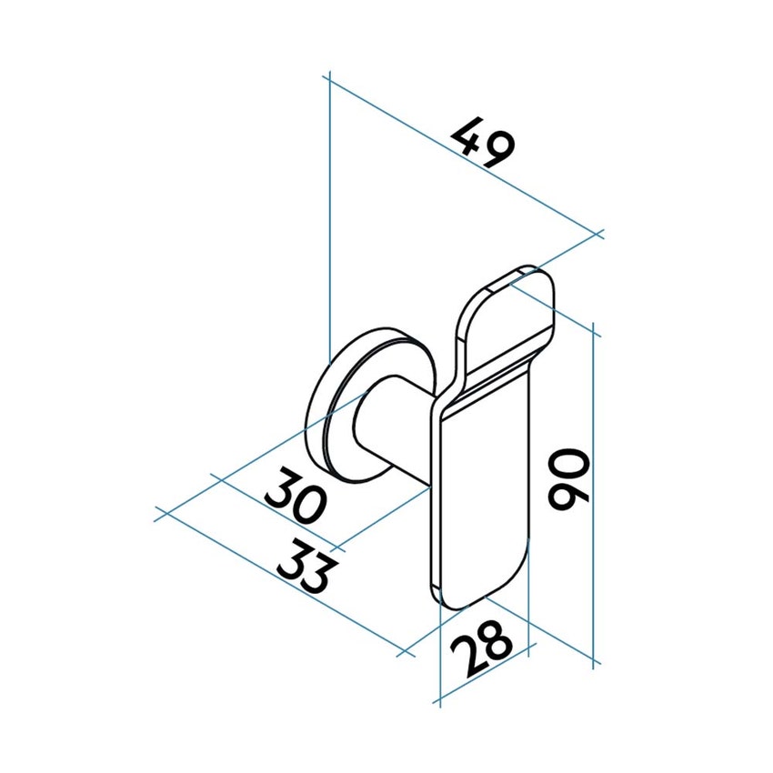 Immagine di Irsap WAVE appendino con aggancio MAGNETICO, colore bianco standard finitura lucido Cod.01 CUPES90IRM01