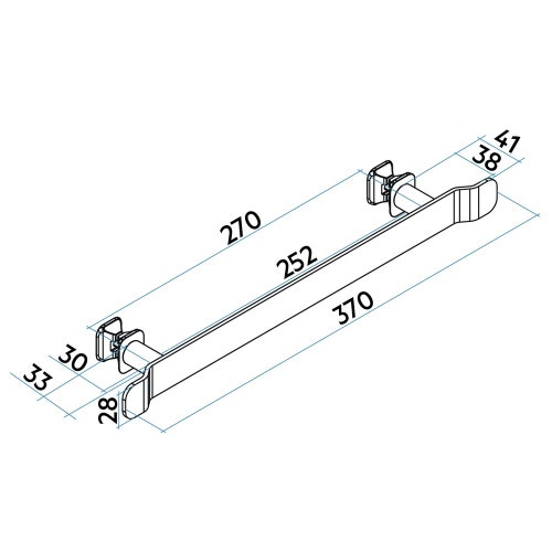 Immagine di Irsap WAVE portasalviette L.35 cm interasse 27 cm con aggancio universale ONE FIX, colore bianco standard finitura lucido Cod.01 CTB3527IRE01