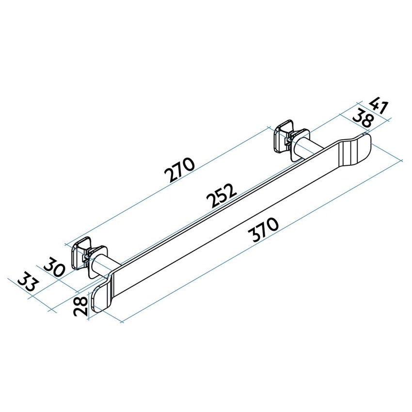 Immagine di Irsap WAVE portasalviette L.35 cm interasse 27 cm con aggancio universale ONE FIX, colore bianco standard finitura lucido Cod.01 CTB3527IRE01