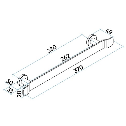 Immagine di Irsap WAVE portasalviette L.35 cm interasse 28 cm con aggancio universale ONE FIX, colore bianco standard finitura lucido Cod.01 CTB3528IRE01