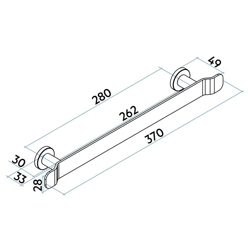 Immagine di Irsap WAVE portasalviette L.35 cm interasse 28 cm con aggancio universale ONE FIX, colore bianco standard finitura lucido Cod.01 CTB3528IRE01