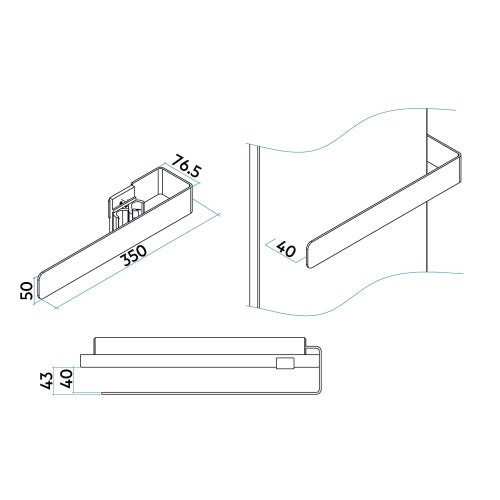 Immagine di Irsap HUG portasalviette L.35 cm per relax power, colore bianco standard finitura lucido Cod.01 HTB3507IRA01