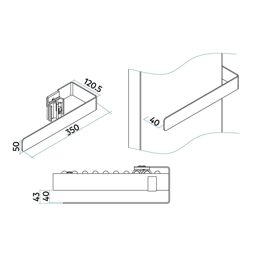 Immagine di Irsap HUG portasalviette L.35 cm per relax power e renova, colore bianco standard finitura lucido Cod.01 HTB3512IRA01