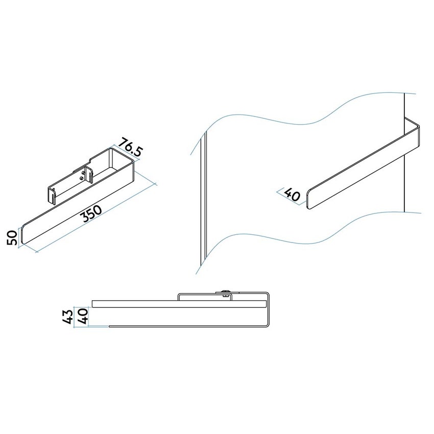 Immagine di Irsap HUG portasalviette L.35 cm per relax power elettrico, colore bianco standard finitura lucido Cod.01 HTB3507IRB01