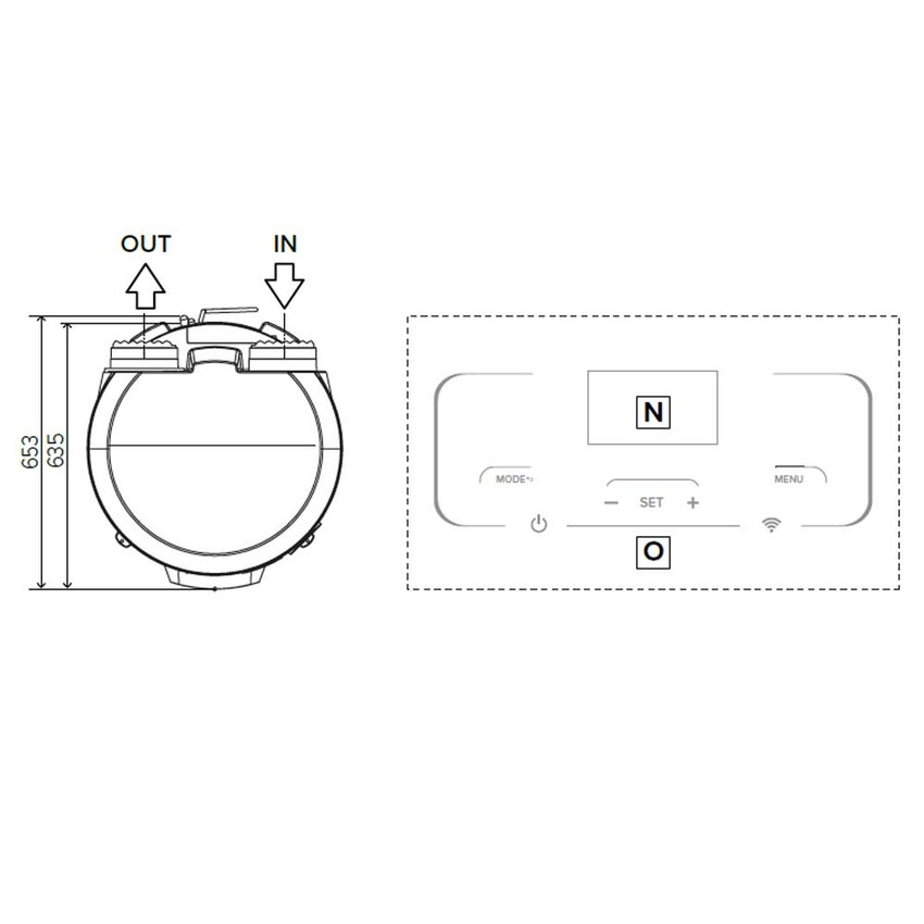 Immagine di Ariston NUOS PLUS S2 WI-FI 250 SYS FS R290 Scaldacqua a pompa di calore monoblocco a pavimento con serpentino per integrazione 3069792