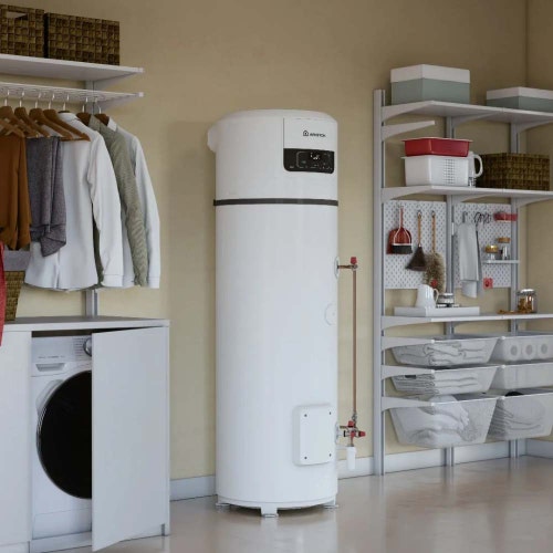 Immagine di Ariston NUOS PLUS S2 WI-FI 250 SYS FS R290 Scaldacqua a pompa di calore monoblocco a pavimento con serpentino per integrazione 3069792