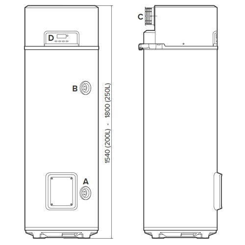 Immagine di Ariston NUOS FIT S2 WI-FI 200 FS R290 Scaldacqua a pompa di calore monoblocco a basamento 4057014