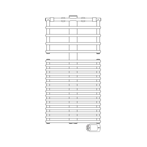 Immagine di Irsap GET UP ELETTRICO scaldasalviette 20 tubi, 1 intervallo, H.107,6 L.55 P.7,7 cm, con controllo elettronico, colore bianco standard finitura lucido Cod.01 GUM055H01IR01NNN01