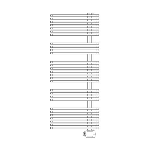 Immagine di Irsap JAZZ_S ELETTRICO radiatore 29 tubi H.146 L.60 P.5,5 cm, 4 intervalli, con controllo elettronico, colore bianco standard finitura lucido Cod.01 ZRL060H01IR01NNN01