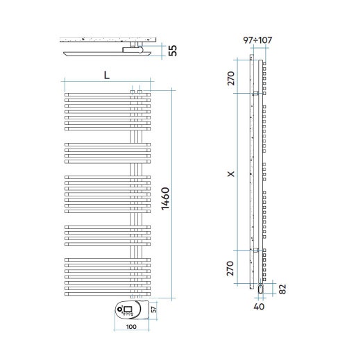 Immagine di Irsap JAZZ_S ELETTRICO radiatore 29 tubi H.146 L.60 P.5,5 cm, 4 intervalli, con modulo bluetooth integrato, colore bianco standard finitura lucido Cod.01 ZRL060Y01IR01NNN01