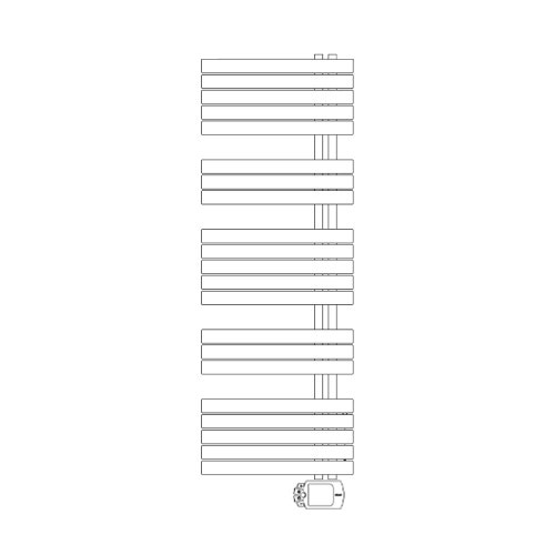 Immagine di Irsap SOUL_S ELETTRICO radiatore 21 tubi H.154 L.55 P.3,8 cm, 4 intervalli, con controllo elettronico, colore bianco standard finitura lucido Cod.01 URM055H01IR01NNN01