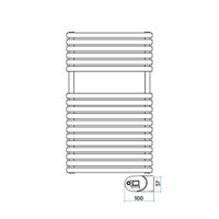 Immagine di Irsap ELLIPSIS_30 B ELETTRICO scaldasalviette 18 tubi, 2 intervallo, H.84 L.51 P.4,4 cm, con modulo bluetooth integrato, colore bianco standard finitura lucido Cod.01 HTS051Y01IR01NNN01