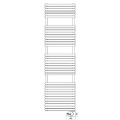 Immagine di Irsap ELLIPSIS_30 B ELETTRICO scaldasalviette 36 tubi, 4 intervallo, H.180 L.51 P.4,4 cm, con modulo bluetooth integrato, colore bianco standard finitura lucido Cod.01 HTG051Y01IR01NNN01