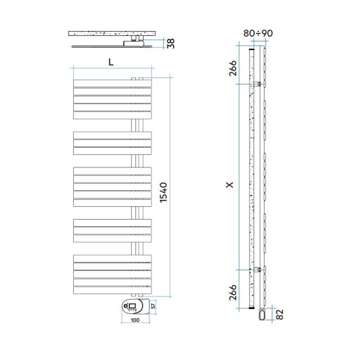 Immagine di Irsap SOUL_S ELETTRICO radiatore 21 tubi H.154 L.55 P.3,8 cm, 4 intervalli, con modulo bluetooth integrato, colore bianco standard finitura lucido Cod.01 URM055Y01IR01NNN01