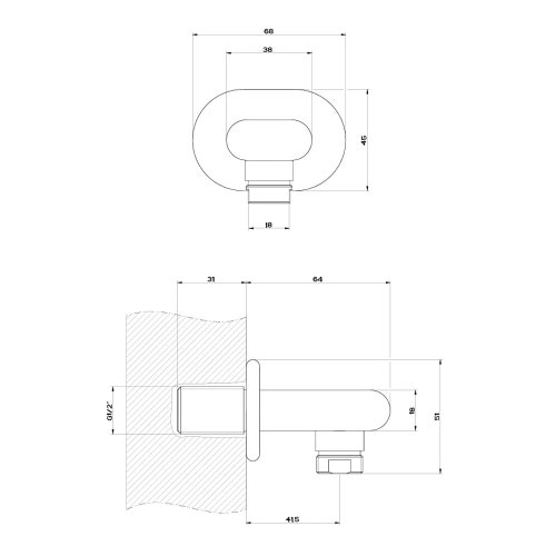 Immagine di Gessi GOCCIA presa acqua, finitura cromo 33769#031
