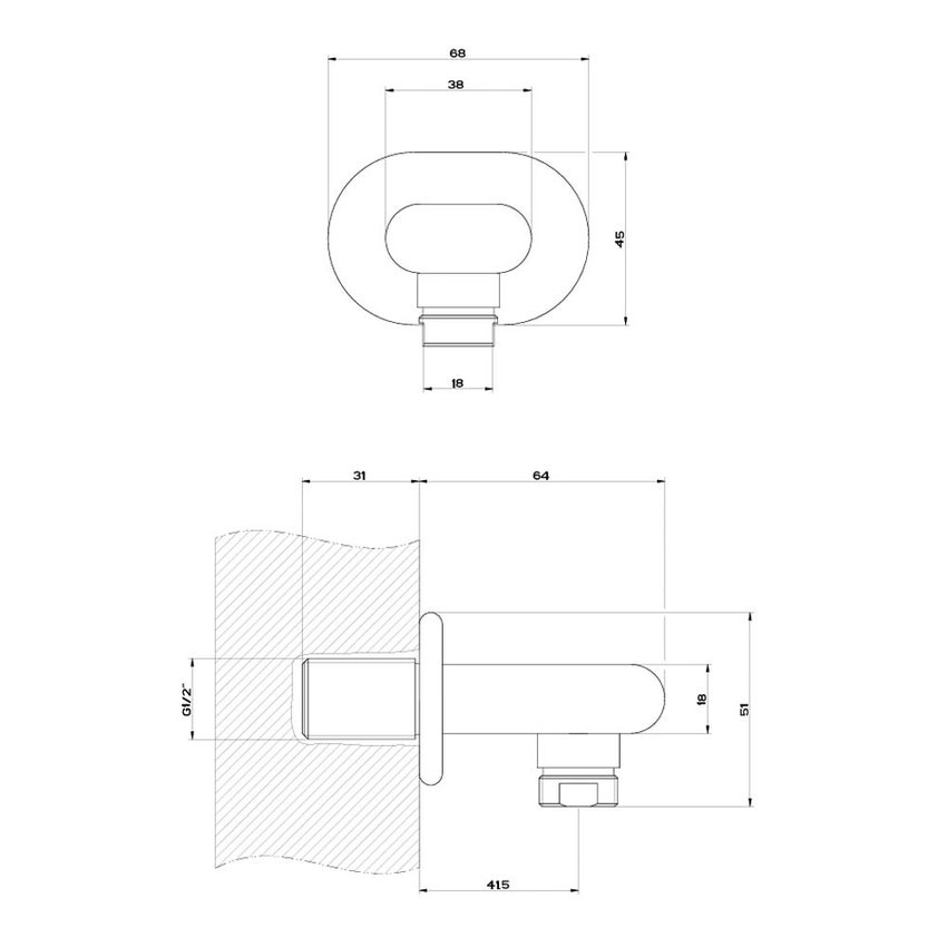 Immagine di Gessi GOCCIA presa acqua, finitura cromo 33769#031