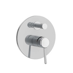 Immagine di Gessi GOCCIA miscelatore per doccia, a parete, con deviatore automatico bagno/doccia, 2 vie, senza corpo incasso, finitura cromo 44678#031